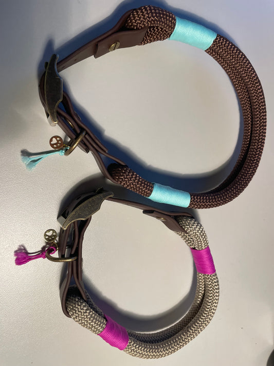 Halsband aus Tau mit Adapter aus Biothane
