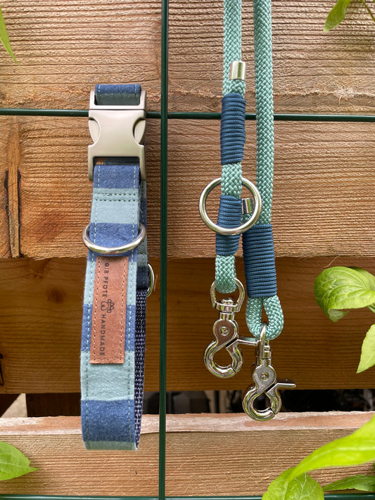 Halsband und Leine- Set "Summer- Stripes"